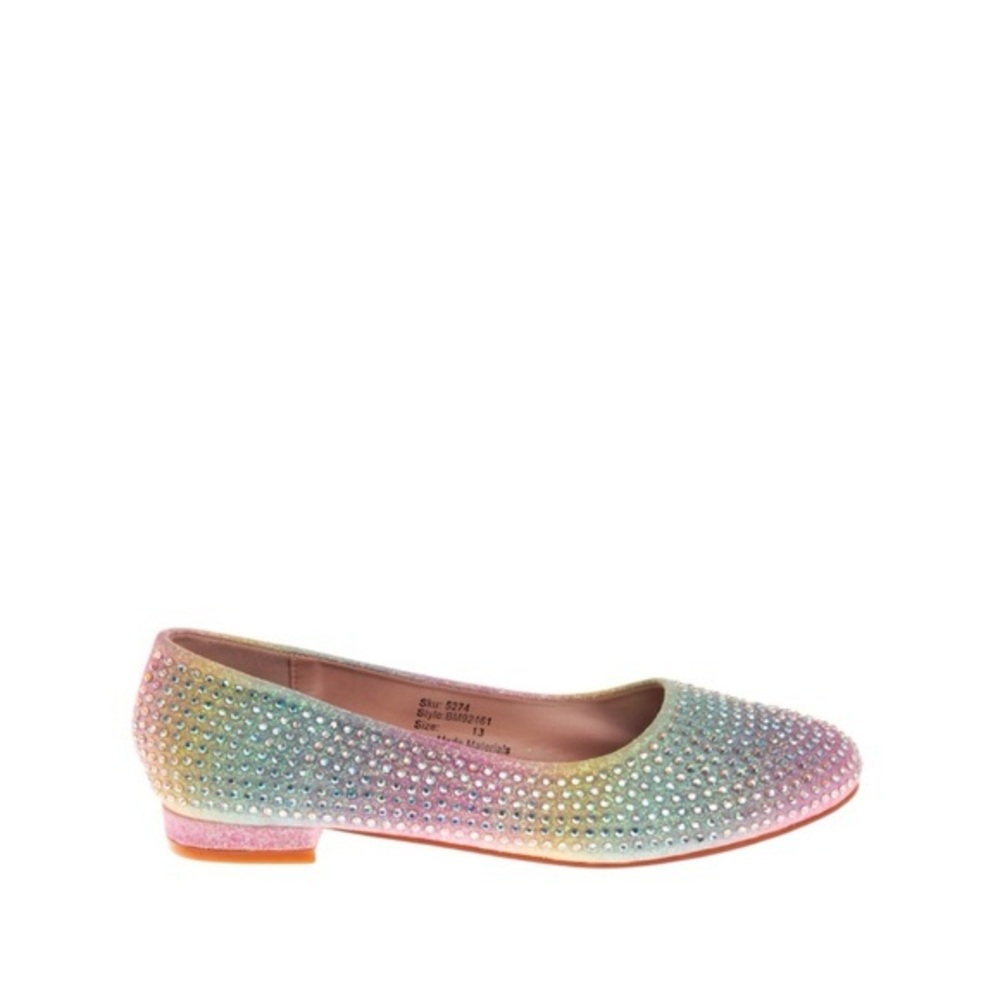 Badgley Mischka Pastel Ombré Rhinestone Slip-On Ballet Flats Size 5‎